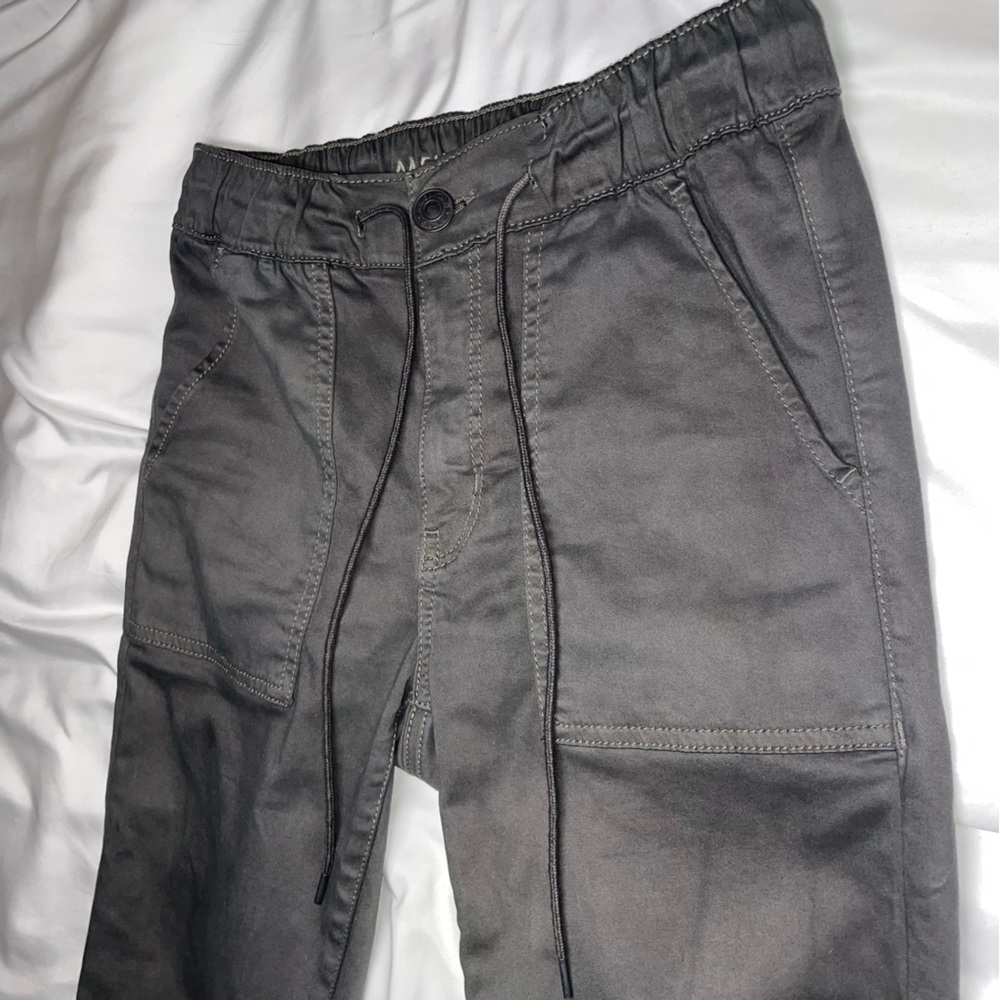 American Eagle Gray Charcoal Dye Drawstring Super Stretch Cargo Joggers Size 4 - Picture 4 of 11